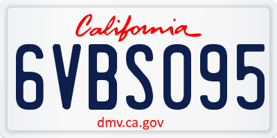 CA license plate 6VBS095