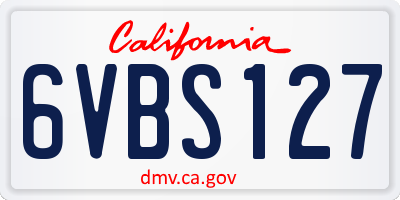 CA license plate 6VBS127