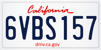 CA license plate 6VBS157