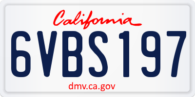 CA license plate 6VBS197