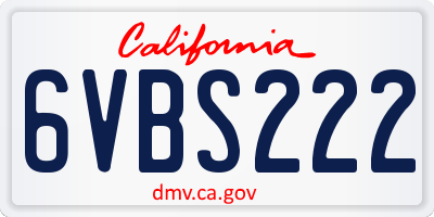 CA license plate 6VBS222