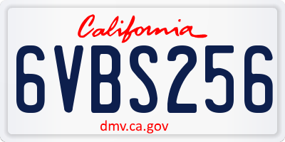 CA license plate 6VBS256