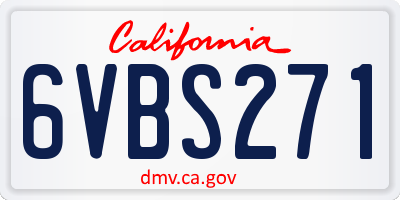 CA license plate 6VBS271