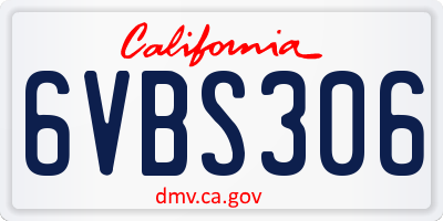 CA license plate 6VBS306