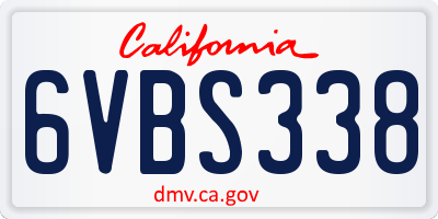 CA license plate 6VBS338