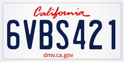 CA license plate 6VBS421