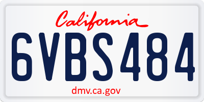 CA license plate 6VBS484