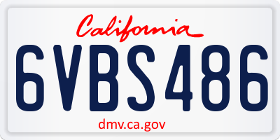 CA license plate 6VBS486