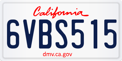 CA license plate 6VBS515