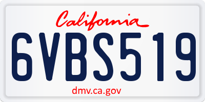 CA license plate 6VBS519