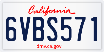 CA license plate 6VBS571