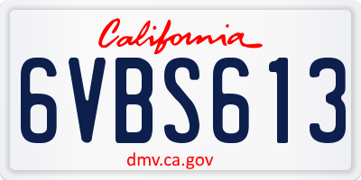 CA license plate 6VBS613