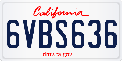 CA license plate 6VBS636