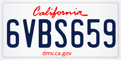 CA license plate 6VBS659