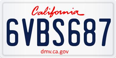 CA license plate 6VBS687