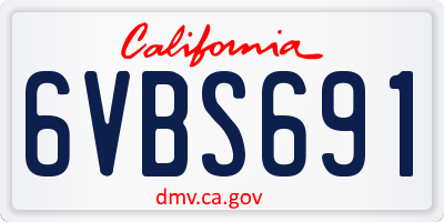 CA license plate 6VBS691