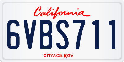 CA license plate 6VBS711