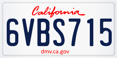 CA license plate 6VBS715