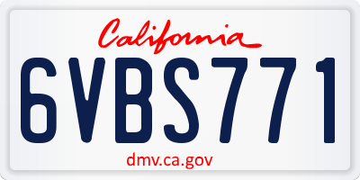 CA license plate 6VBS771