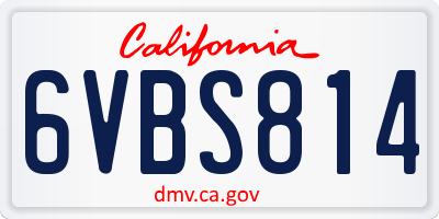 CA license plate 6VBS814