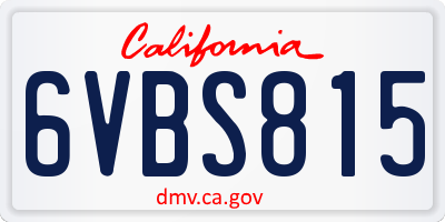 CA license plate 6VBS815