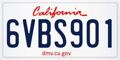 CA license plate 6VBS901