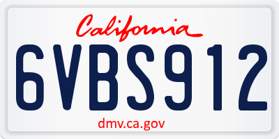CA license plate 6VBS912