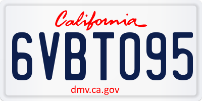 CA license plate 6VBT095