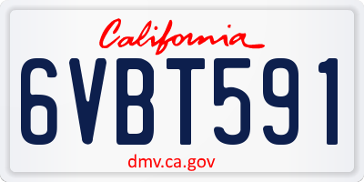 CA license plate 6VBT591