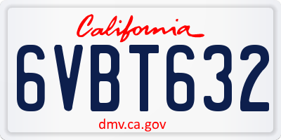 CA license plate 6VBT632