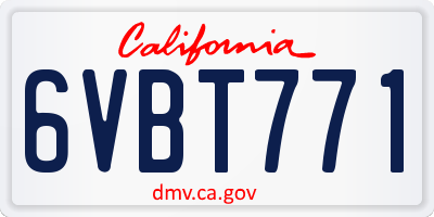 CA license plate 6VBT771