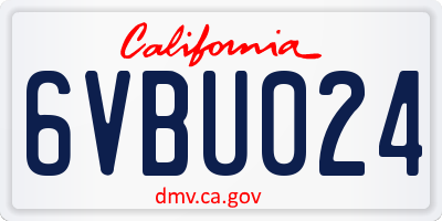 CA license plate 6VBU024