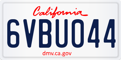 CA license plate 6VBU044