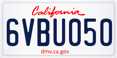 CA license plate 6VBU050