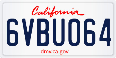 CA license plate 6VBU064