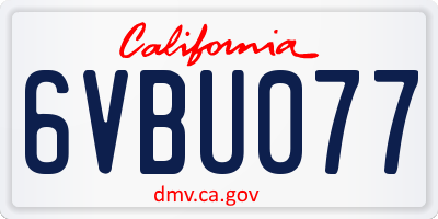 CA license plate 6VBU077