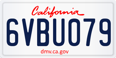 CA license plate 6VBU079