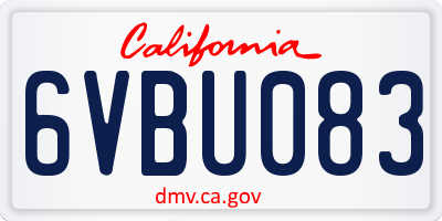 CA license plate 6VBU083