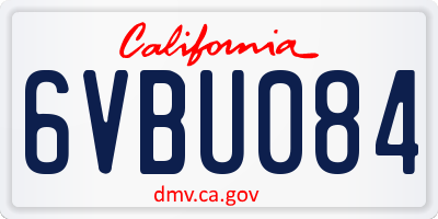 CA license plate 6VBU084