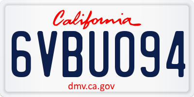 CA license plate 6VBU094