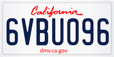 CA license plate 6VBU096
