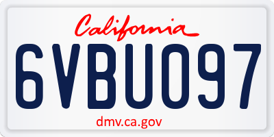 CA license plate 6VBU097