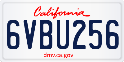 CA license plate 6VBU256