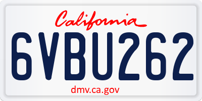 CA license plate 6VBU262