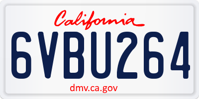 CA license plate 6VBU264