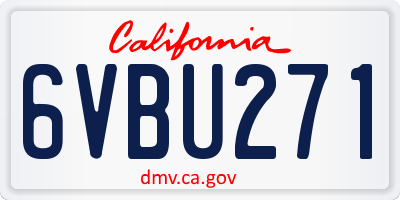 CA license plate 6VBU271