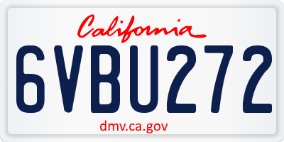 CA license plate 6VBU272