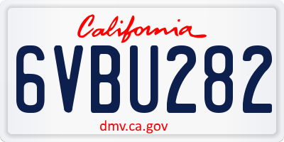 CA license plate 6VBU282