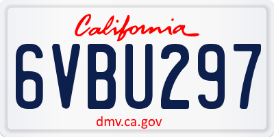 CA license plate 6VBU297