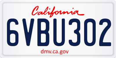 CA license plate 6VBU302